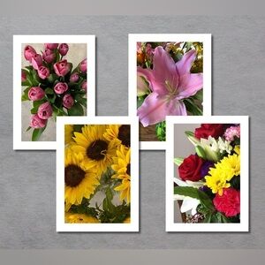 Beautiful 4 piece set of 5" x 7" greeting cards